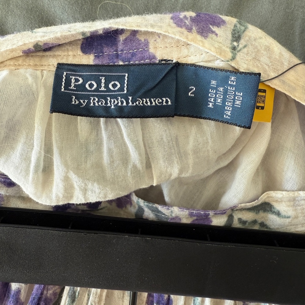 Polo Ralph Lauren Purple and Cream Floral A-Line Skirt - Picture 7 of 9